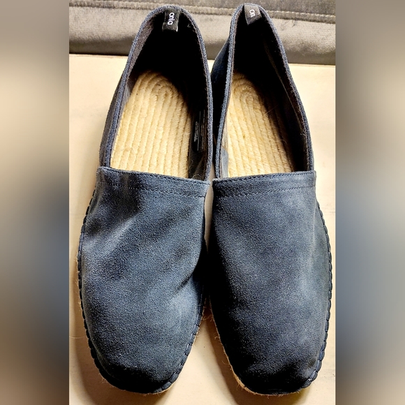 New Onia Zach Men's size 10 Navy blue suede leather espadrille casual shoe NWOB - Picture 1 of 8